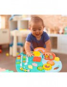 MalPlay Antepremergator transformabil in masuta de activitati 2 in 1 cu Pian angrenaje rotative cos de baschet si 3 bilute incluse 46 x 44 x 47 cm