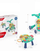 MalPlay Antepremergator transformabil in masuta de activitati 2 in 1 cu Pian angrenaje rotative cos de baschet si 3 bilute incluse 46 x 44 x 47 cm