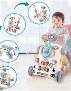 MalPlay Antepremergator transformabil interactiv 6 in 1 cu Volan Scaunel confortabil panou de activitati cu efecte Sonore si Luminoase Activity Walker