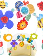 MalPlay Arcada de jucarii pentru caruciorpatut din material textil si plastic cu prindere universala Cute Butterfly 48 x 36 x 5 cm