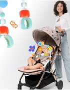 MalPlay Arcada de jucarii pentru caruciorpatut din material textil si plastic cu prindere universala Cute Butterfly 48 x 36 x 5 cm