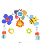 MalPlay Arcada de jucarii pentru caruciorpatut din material textil si plastic cu prindere universala Cute Butterfly 48 x 36 x 5 cm