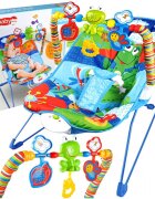 MalPlay Balansoar cu vibratii bara de jucarii si muzica Green Frog