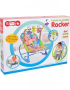 MalPlay Balansoar multifunctional cu Muzica Vibratii bara detasabila cu 3 jucarii suspendate Scaunel rabatabil in 2 pozitii Husa detasabila Blue