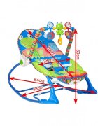 MalPlay Balansoar multifunctional cu Muzica Vibratii bara detasabila cu 3 jucarii suspendate Scaunel rabatabil in 2 pozitii Husa detasabila Blue