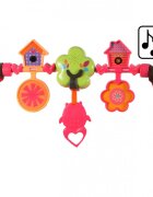 MalPlay Balansoar multifunctional cu Muzica Vibratii bara detasabila cu 3 jucarii suspendate Scaunel rabatabil in 2 pozitii Husa detasabila Pink