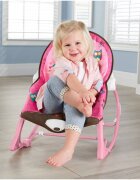 MalPlay Balansoar multifunctional cu Muzica Vibratii bara detasabila cu 3 jucarii suspendate Scaunel rabatabil in 2 pozitii Husa detasabila Pink