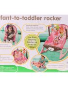 MalPlay Balansoar multifunctional cu Muzica Vibratii bara detasabila cu 3 jucarii suspendate Scaunel rabatabil in 2 pozitii Husa detasabila Pink