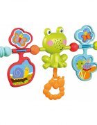 MalPlay Balansoar multifunctional pentru copii Blue Elephant pliabil cu vibratii spatar reglabil in 2 trepte si bara de jucarii detasabila