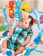 MalPlay Balansoar multifunctional pentru copii Blue Lion prevazut cu sunete si vibratii dimensiune 64 x 46 x 65 cm