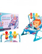 MalPlay Balansoar multifunctional pentru copii Blue Lion prevazut cu sunete si vibratii dimensiune 64 x 46 x 65 cm