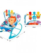 MalPlay Balansoar multifunctional pentru copii Blue Lion prevazut cu sunete si vibratii dimensiune 64 x 46 x 65 cm