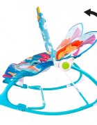MalPlay Balansoar multifunctional pentru copii Blue Lion prevazut cu sunete si vibratii dimensiune 64 x 46 x 65 cm