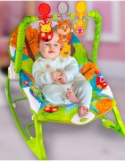 MalPlay Balansoar multifunctional pentru copii cu Muzica Vibratii bara detasabila cu 3 jucarii suspendate Scaunel rabatabil in 2 pozitii Husa detasabila Green