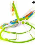 MalPlay Balansoar multifunctional pentru copii cu Muzica Vibratii bara detasabila cu 3 jucarii suspendate Scaunel rabatabil in 2 pozitii Husa detasabila Green