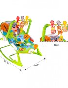 MalPlay Balansoar multifunctional pentru copii cu Muzica Vibratii bara detasabila cu 3 jucarii suspendate Scaunel rabatabil in 2 pozitii Husa detasabila Green