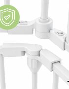 MalPlay Bariera de siguranta modulara pentru copii White 87-340 cm inaltime 75 cm inchidere automata functie tarc de joaca