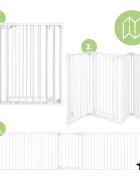 MalPlay Bariera de siguranta modulara pentru copii White 87-340 cm inaltime 75 cm inchidere automata functie tarc de joaca