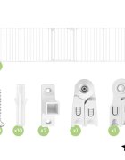 MalPlay Bariera de siguranta modulara pentru copii White 87-340 cm inaltime 75 cm inchidere automata functie tarc de joaca