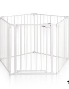 MalPlay Bariera de siguranta modulara pentru copii White 87-340 cm inaltime 75 cm inchidere automata functie tarc de joaca