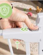 MalPlay Bariera de siguranta modulara pentru copii White 87-340 cm inaltime 75 cm inchidere automata functie tarc de joaca