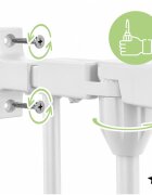 MalPlay Bariera de siguranta modulara pentru copii White 87-340 cm inaltime 75 cm inchidere automata functie tarc de joaca