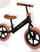 MalPlay Bicicleta de echilibru fara pedale cu Ghidonul si Saua ergonomica reglabile in inaltime roti de 12 inch din spuma EVA si manere anti-alunecare BlackBrown