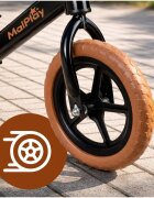 MalPlay Bicicleta de echilibru fara pedale cu Ghidonul si Saua ergonomica reglabile in inaltime roti de 12 inch din spuma EVA si manere anti-alunecare BlackBrown