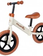 MalPlay Bicicleta de echilibru fara pedale cu Ghidonul si Saua ergonomica reglabile in inaltime roti de 12 inch din spuma EVA si manere anti-alunecare WhiteBrown