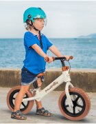 MalPlay Bicicleta de echilibru fara pedale cu Ghidonul si Saua ergonomica reglabile in inaltime roti de 12 inch din spuma EVA si manere anti-alunecare WhiteBrown