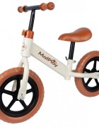 MalPlay Bicicleta de echilibru fara pedale cu Ghidonul si Saua ergonomica reglabile in inaltime roti de 12 inch din spuma EVA si manere anti-alunecare WhiteBrown