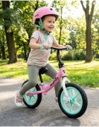 MalPlay Bicicleta de echilibru fara pedale pentru copii Fliki TurquoisePink 12 inch roti spuma EVA cu saua si ghidonul reglabile