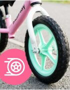 MalPlay Bicicleta de echilibru fara pedale pentru copii Fliki TurquoisePink 12 inch roti spuma EVA cu saua si ghidonul reglabile