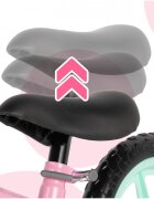 MalPlay Bicicleta de echilibru fara pedale pentru copii Fliki TurquoisePink 12 inch roti spuma EVA cu saua si ghidonul reglabile