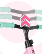 MalPlay Bicicleta de echilibru fara pedale pentru copii Fliki TurquoisePink 12 inch roti spuma EVA cu saua si ghidonul reglabile