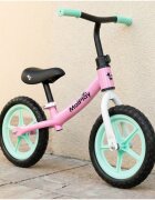 MalPlay Bicicleta de echilibru fara pedale pentru copii Fliki TurquoisePink 12 inch roti spuma EVA cu saua si ghidonul reglabile
