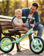 MalPlay Bicicleta de echilibru fara pedale pentru copii Fliki TurquoiseWhite 12 inch roti spuma EVA cu saua si ghidonul reglabile