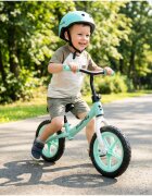 MalPlay Bicicleta de echilibru fara pedale pentru copii Fliki TurquoiseWhite 12 inch roti spuma EVA cu saua si ghidonul reglabile