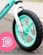 MalPlay Bicicleta de echilibru fara pedale pentru copii Fliki TurquoiseWhite 12 inch roti spuma EVA cu saua si ghidonul reglabile