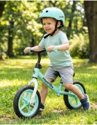 MalPlay Bicicleta de echilibru fara pedale pentru copii Fliki TurquoiseWhite 12 inch roti spuma EVA cu saua si ghidonul reglabile