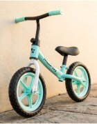 MalPlay Bicicleta de echilibru fara pedale pentru copii Fliki TurquoiseWhite 12 inch roti spuma EVA cu saua si ghidonul reglabile