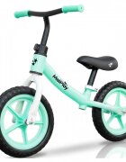 MalPlay Bicicleta de echilibru fara pedale pentru copii Fliki TurquoiseWhite 12 inch roti spuma EVA cu saua si ghidonul reglabile