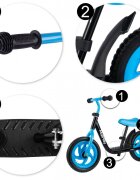 MalPlay Bicicleta de echilibru pentru copii blackblue cadru otel roti 12 inch saua si ghidonul reglabile pe inaltime