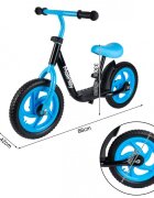 MalPlay Bicicleta de echilibru pentru copii blackblue cadru otel roti 12 inch saua si ghidonul reglabile pe inaltime