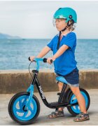 MalPlay Bicicleta de echilibru pentru copii blackblue cadru otel roti 12 inch saua si ghidonul reglabile pe inaltime