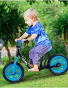 MalPlay Bicicleta de echilibru pentru copii blackblue cadru otel roti 12 inch saua si ghidonul reglabile pe inaltime