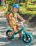 MalPlay Bicicleta fara pedale cu roti de 12 inch din spuma EVA cu scaun si ghidon reglabile in inaltime Push Sport Albastru inaltime sezut 29-34 cm de la 3 ani inaltime recomandata 80-108 cm