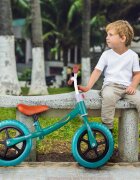 MalPlay Bicicleta fara pedale cu roti de 12 inch din spuma EVA cu scaun si ghidon reglabile in inaltime Push Sport Albastru inaltime sezut 29-34 cm de la 3 ani inaltime recomandata 80-108 cm