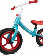 MalPlay Bicicleta fara pedale cu roti de 12 inch din spuma EVA cu scaun si ghidon reglabile in inaltime Push Sport Bicolor inaltime sezut 29-34 cm de la 3 ani inaltime recomandata 80-108 cm