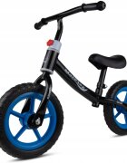 MalPlay Bicicleta fara pedale cu roti de 12 inch din spuma EVA cu scaun si ghidon reglabile in inaltime Push Sport Blue inaltime sezut 29-34 cm de la 3 ani inaltime recomandata 80-108 cm